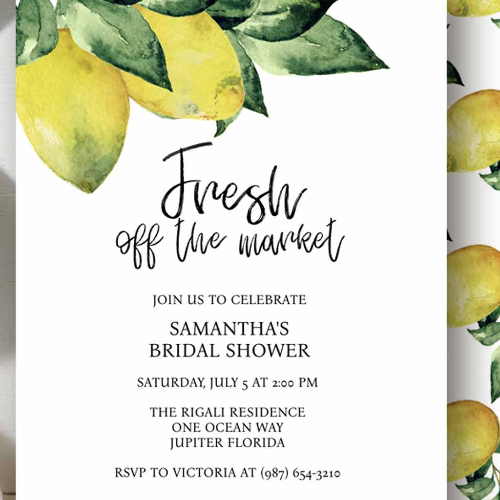 Lemon Themed Bridal Shower Invites | Main Squeeze | Do Tell A Belle
