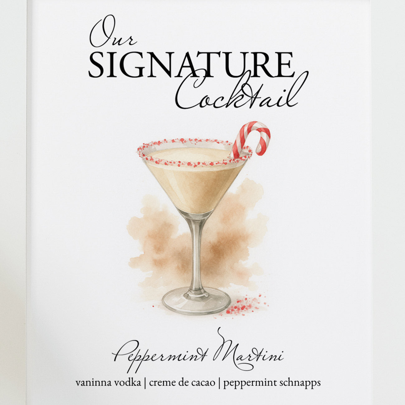 Printable Bar Signs | Christmas Cocktails | Peppermint Martini