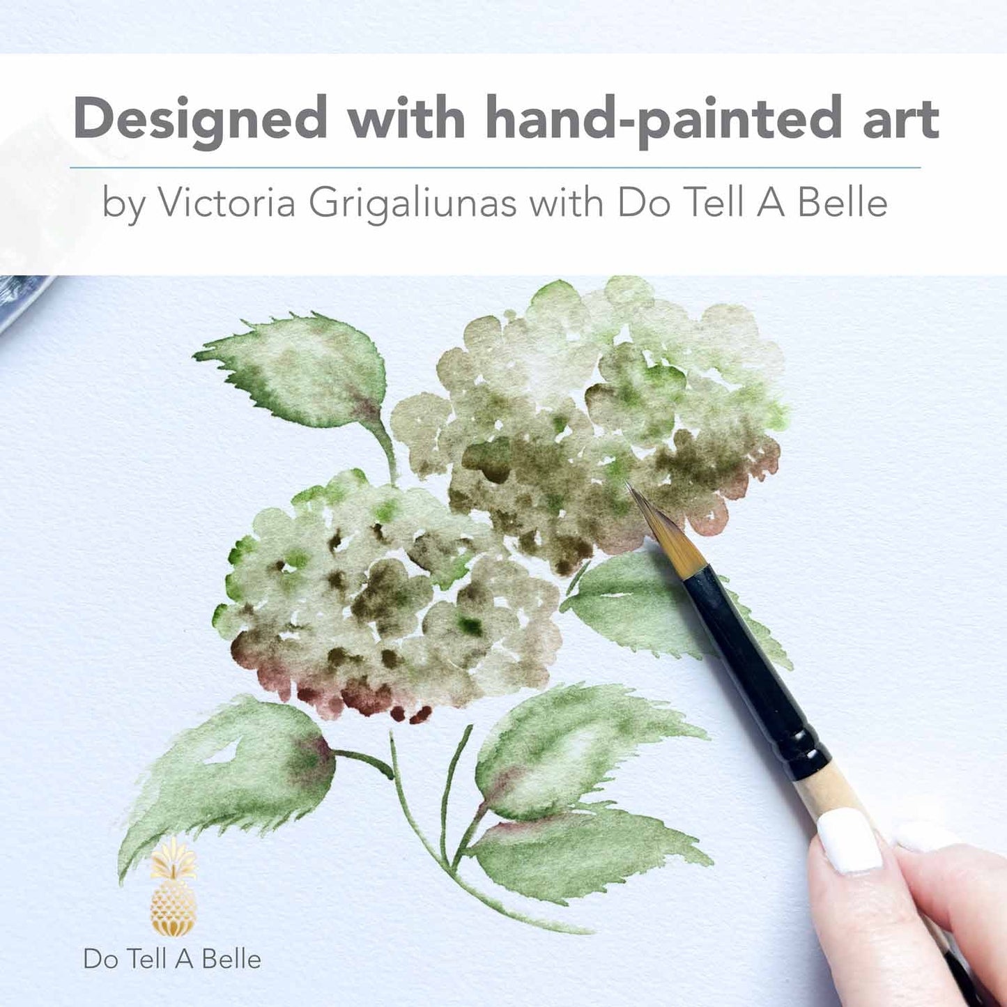 Love Is In Bloom Bridal Shower Invitations | Green and White Hydrangeas