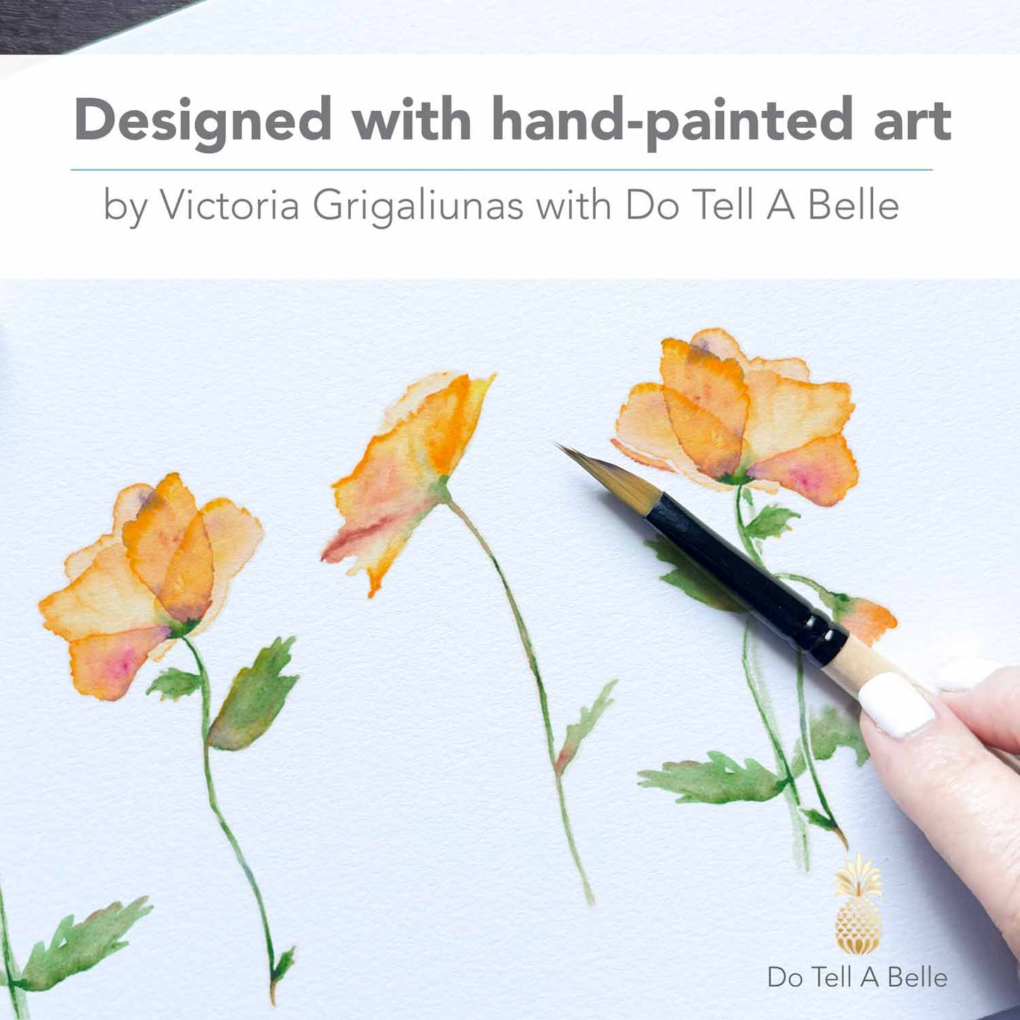 Love Is In Bloom Bridal Shower Invitations | Orange Poppies